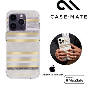 CASE-MATE Pearl Metallic Gold Glitter Striped MagSafe iPhone 14 PRO MAX Case